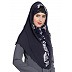 Printed designer Instant Hijab- Navy Blue